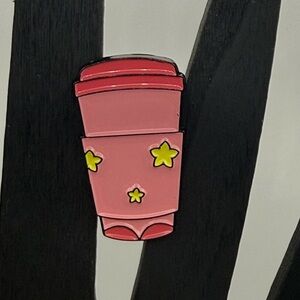 Pink Coffee Cup Enamel Pin